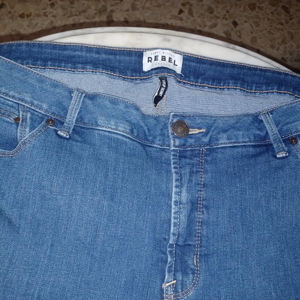 Rebel Women's The Pin Up Skinny Blue Jeans SZ 20W - Picture 2 of 6